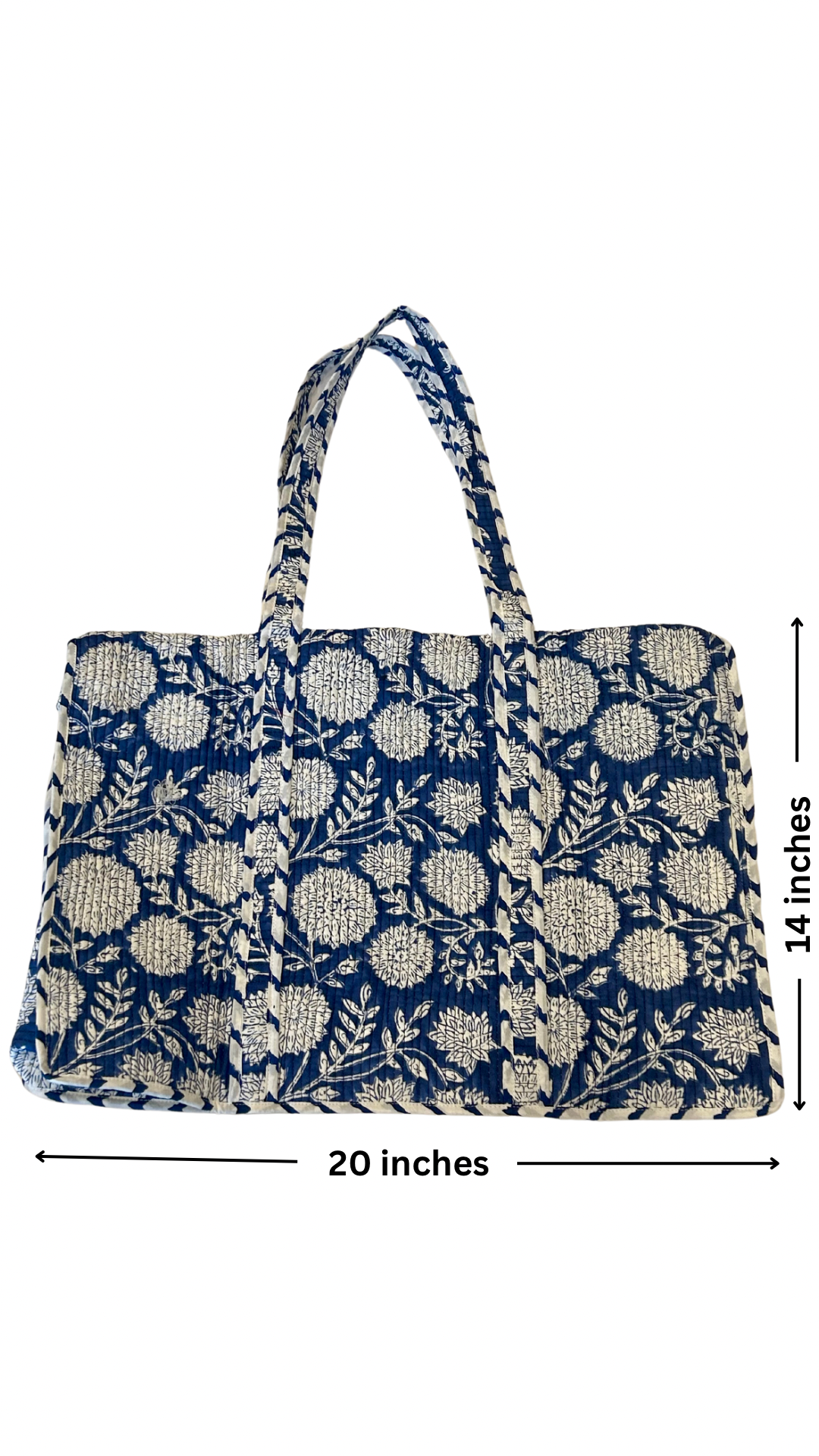 Extralarge handblock printed travel  tote bag