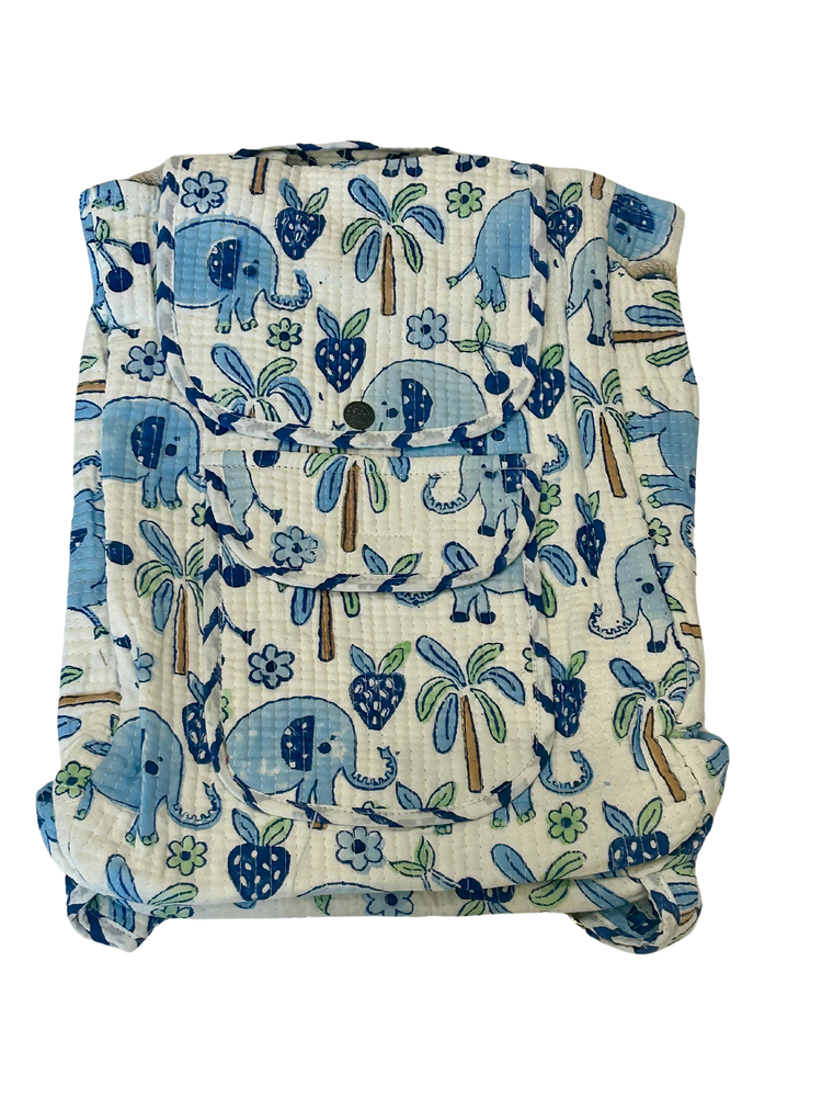 Handblock printed eco friendly (plastic free) pure cotton kids school bags
