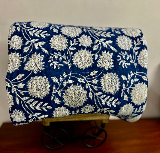 PURE HANDBLOCK MULMUL COTTON QUILT