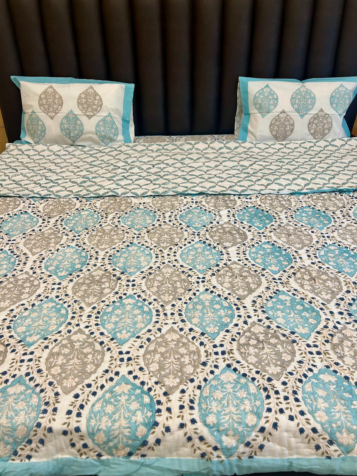 SHADES OF JAIPUR HANBLOCK PRINT PURE MULMUL COTTON QUILT