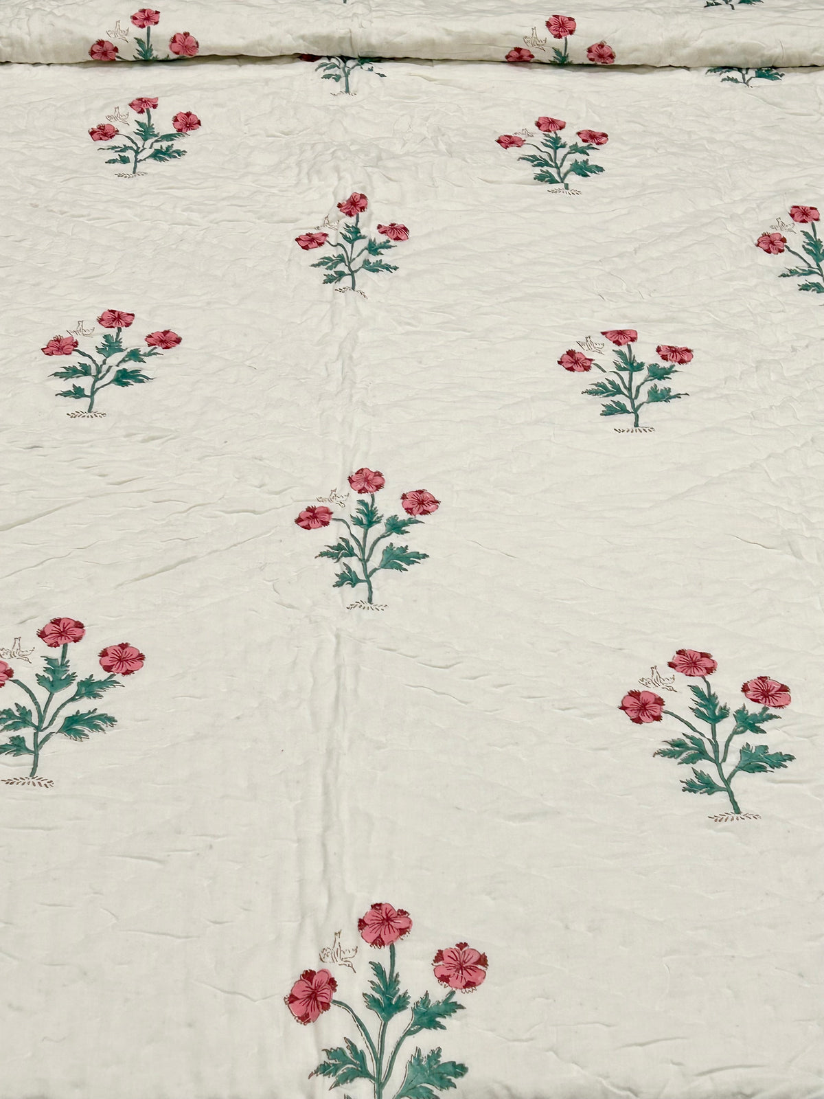 RAJASTHAN PARADISE PURE HANDBLOCK PRINT MULMUL COTTON QUILT