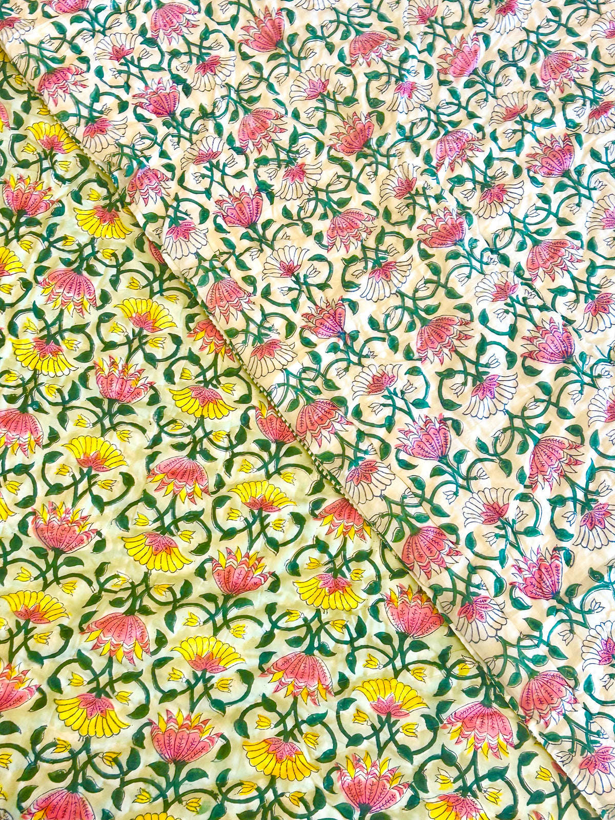 BUNDLE OF JOY- HANDBLOCK PRINTED PURE MULMUL COTTON QUILT