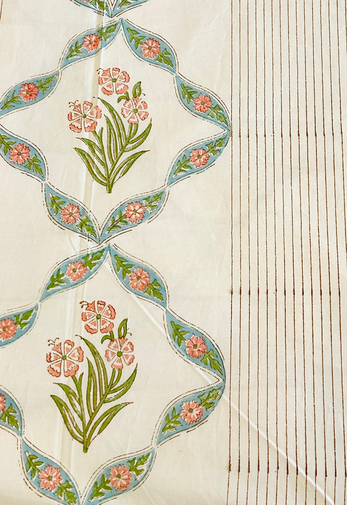 Flowers of love- Handblock Printed Bedsheet