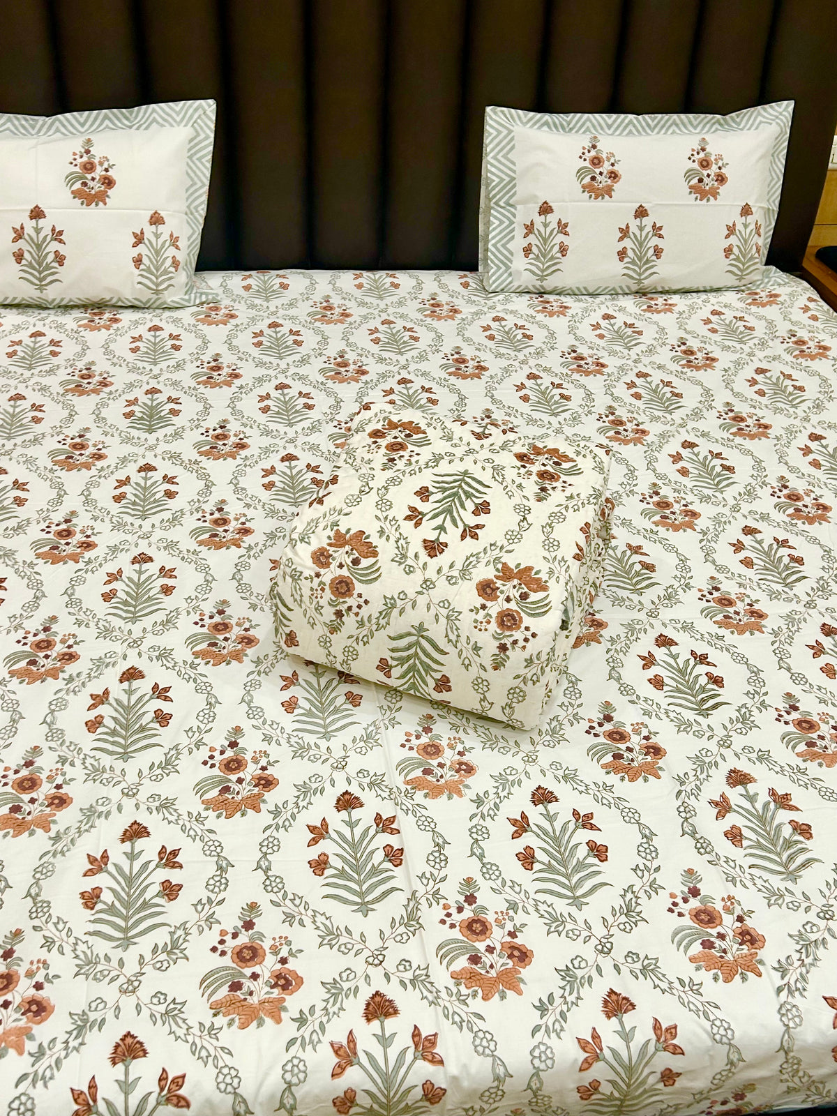 Floral Handblock Printed Bedsheet