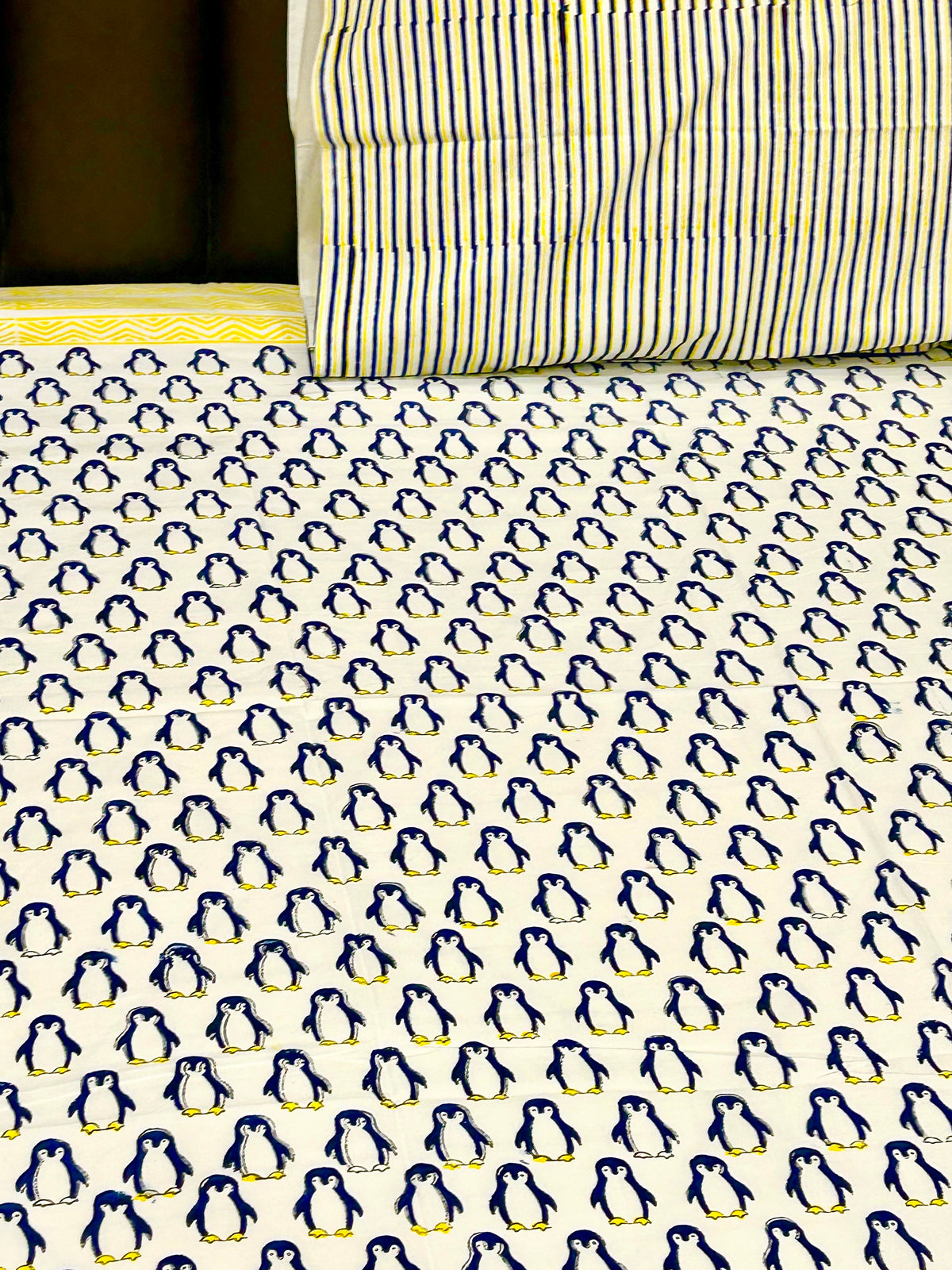Penguin cult Handblock Printed Bedsheet
