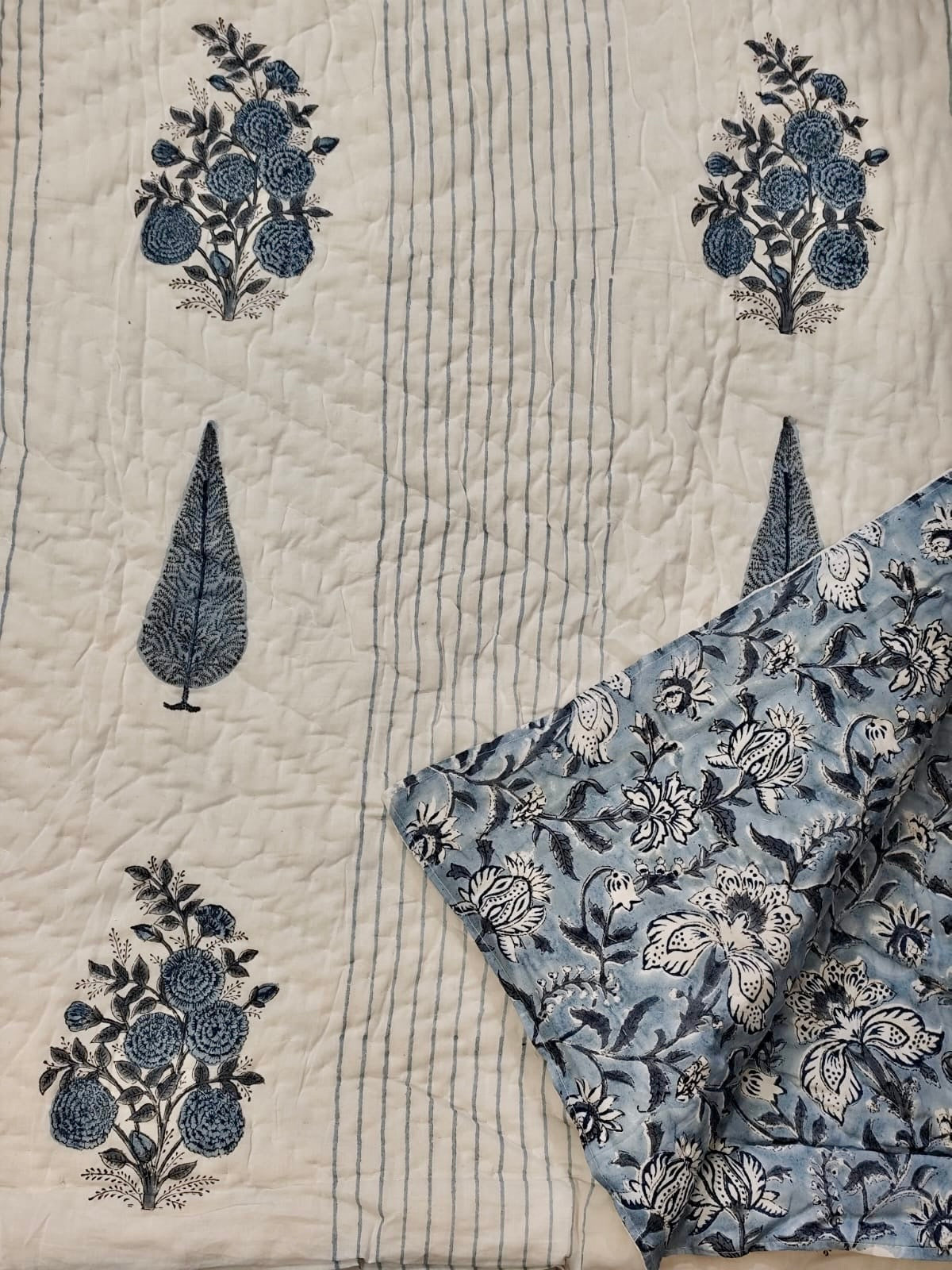 PURE HANDBLOCK MULMUL COTTON QUILT