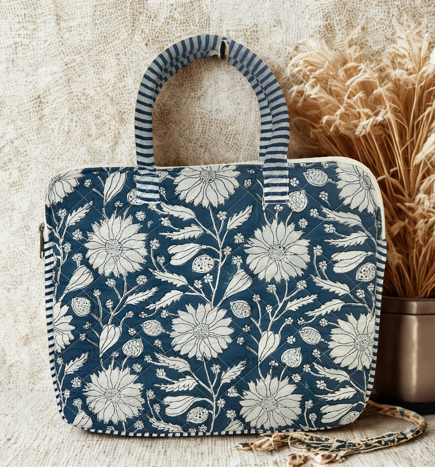 Laptop bag- Handblock printed padded
